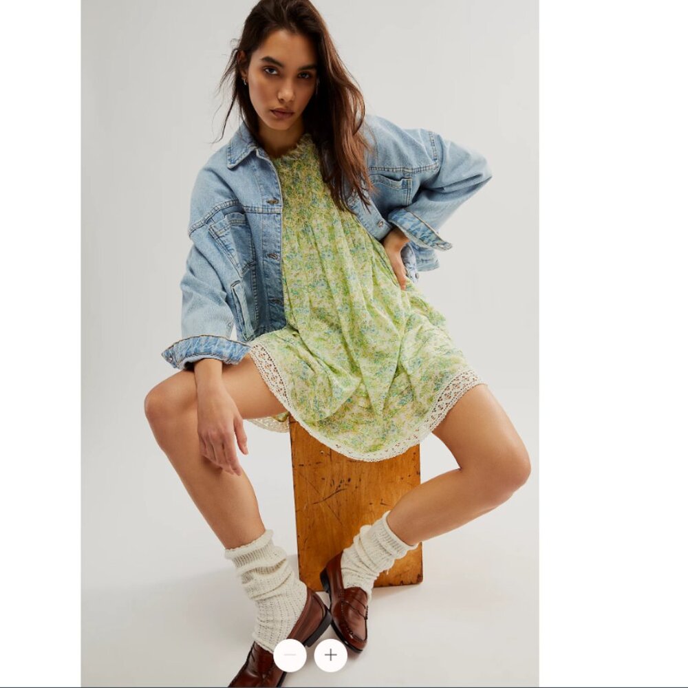 New Free People Shea Printed Mini Dress